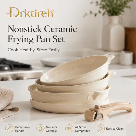 Drktireh™ Nonstick Ceramic Frying Pan Set with Detachable Handles