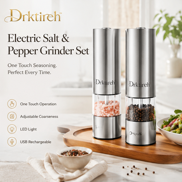 Drktireh™ Electric Salt and Pepper Grinder Set